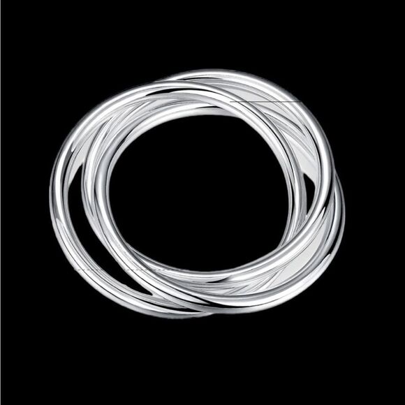 3 ENTWINED STERLING BRACELET - Picture 1 of 3